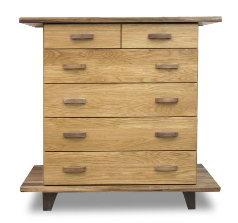 チェスト タンス クラフトチェスト モンド 幅90cm 5段 引出し シンプル 天然木 無垢 ウォールナット オーク ツートン 引出し 桐 ナチュラル 国産 日本製 開梱・設置サービス【smtb-KD】