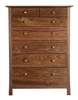 乐天商城 - チェスト SOLEIL ソレイユ 幅90cm 6段 ハイチェスト タンス ブラウン 引出し 収納 天然木 ウォールナット シンプル モダン 受注生産 国産 日本製 開梱・設置サービス【smtb-KD】