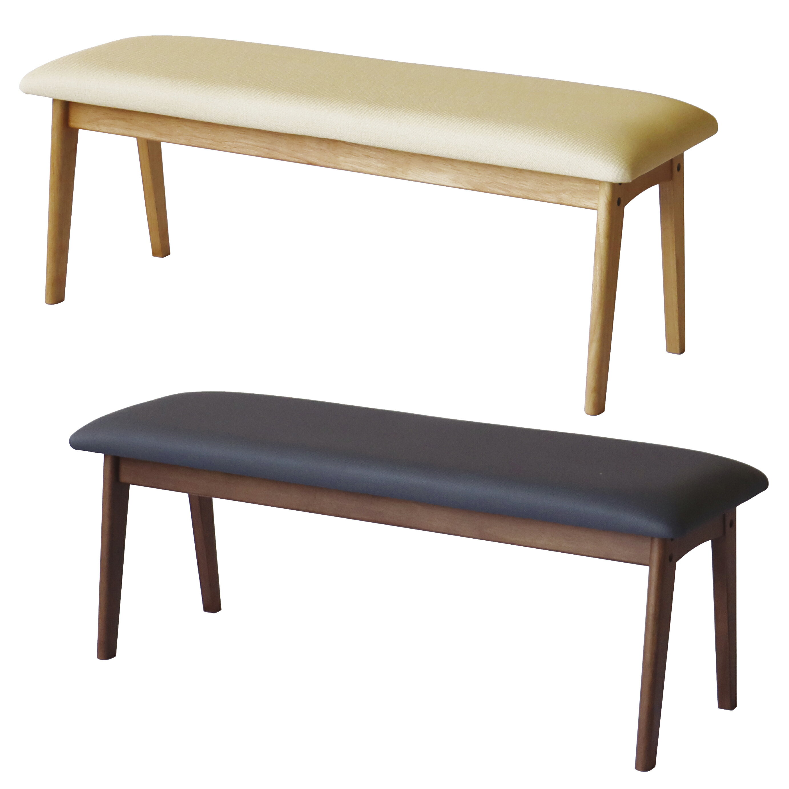 Rakuten - ダイニングベンチ 背無し アートライフ 幅90cm 幅115cm シンプル モダン 張地 合皮 PVC ナチュラル ブラウン【smtb-KD】