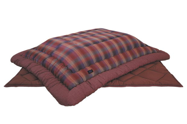 こたつ布団 コタツ布団 KF-394 長方形 105〜120cmこたつ用 掛・敷 セット 筑後織 ファブリック 布 チェック柄 えんじ色 綿 厚手 国産 日本製...