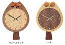 時計 クロック フクロック リビング インテリア 壁掛け デザイン 梟 ふくろう 天然木 ナラ ウォールナット アナログ スイープ型 贈り物 贈答 ギフト【sm...