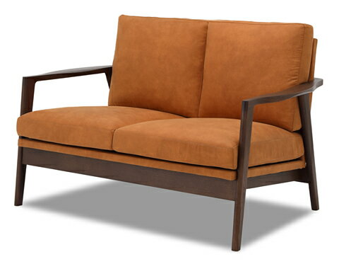 Rakuten - ソファ ソファー レガシー 二人掛け 2P IC-057 天然木 オーク 肘付き アーム シンプル ブラウン 布張り ファブリック コンパクト クッション 開梱・設置サービス【smtb-KD】【P10】