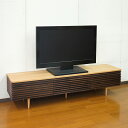 テレビボード テレビ台 ローボード ボーダー BODER 幅150cm 幅180cm 幅200cm ツートン タモ ウォールナット リビング 収納 引出し 扉 ライン ルーバー テーパー脚 モダン シンプル 日本製 国産 開梱・設置サービス【smtb-KD】