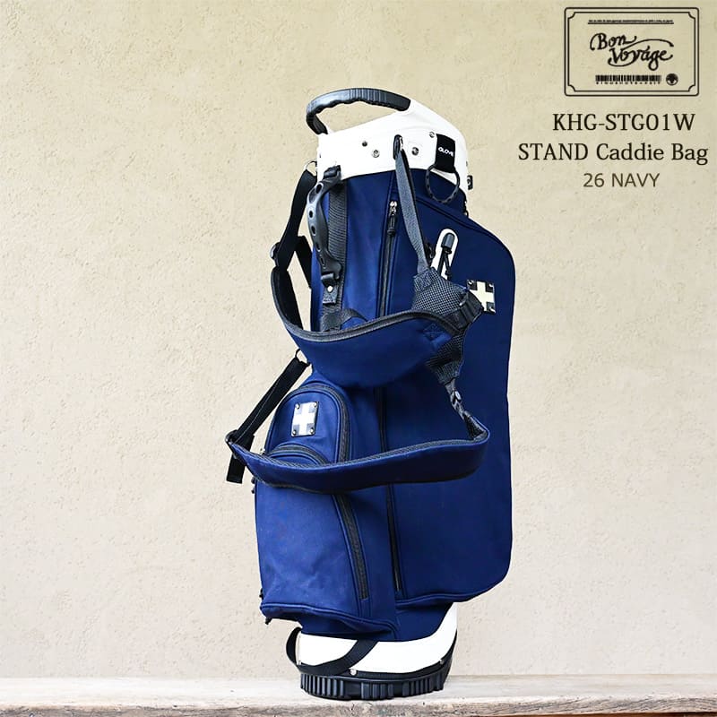【おまけプレゼント!】木の庄帆布 公式 KHG-STG01W スタンドキャディバッグ ネイビー STAND Caddie Bag LIMITED EDITION...