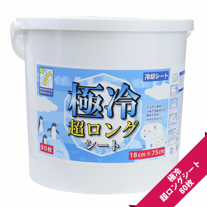 極冷超ロングシート80枚 本体 【冷却シート/ウエットシート/ウエットティシュ/ウエットティッシュ/日本製/大容量/日用品/消耗品/清掃/厚手/超大判/メッシュ】【宅配便限定】【メール便不可】