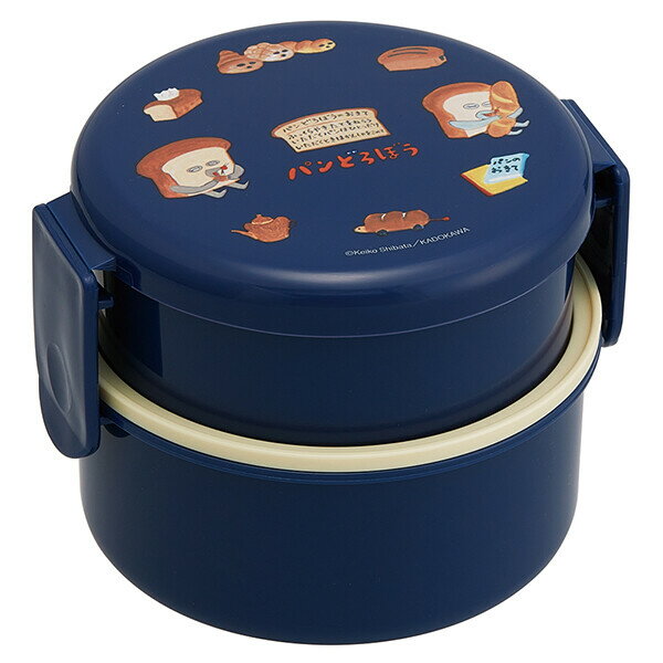 パンどろぼう「抗菌 丸型ランチボックス2段(フォーク付)」