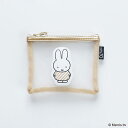 【海外販売NG】ミッフィー「MIFFY GOLD/ミニフラットポーチ(ストライプ)」