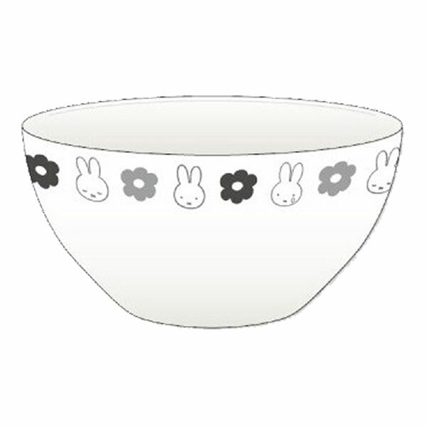 ミッフィー「フラワーポップ/ボウル(モノクロ柄)」