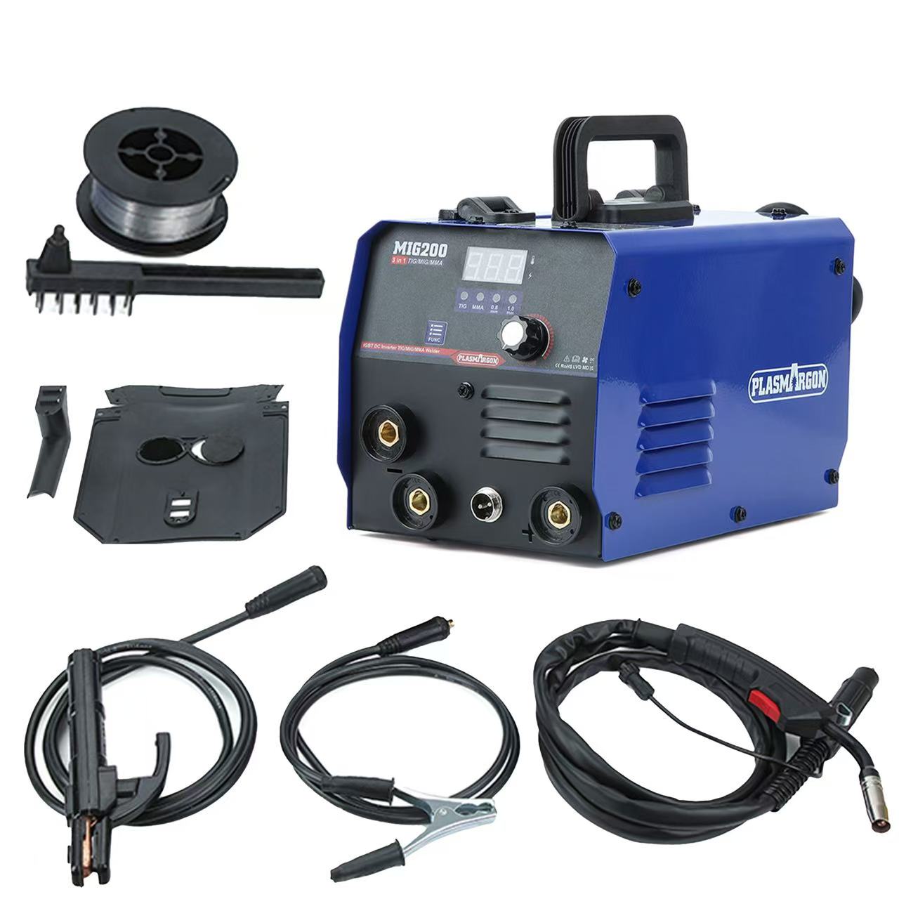 ポータブル溶接機,ガスフラックスコア,200アンペア,自動ワイヤー溶接