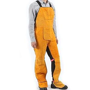 溶接エプロン 牛革 前掛け 耐熱 防炎 難燃 足カバー 耐摩耗 ポケット付 密着型 建築