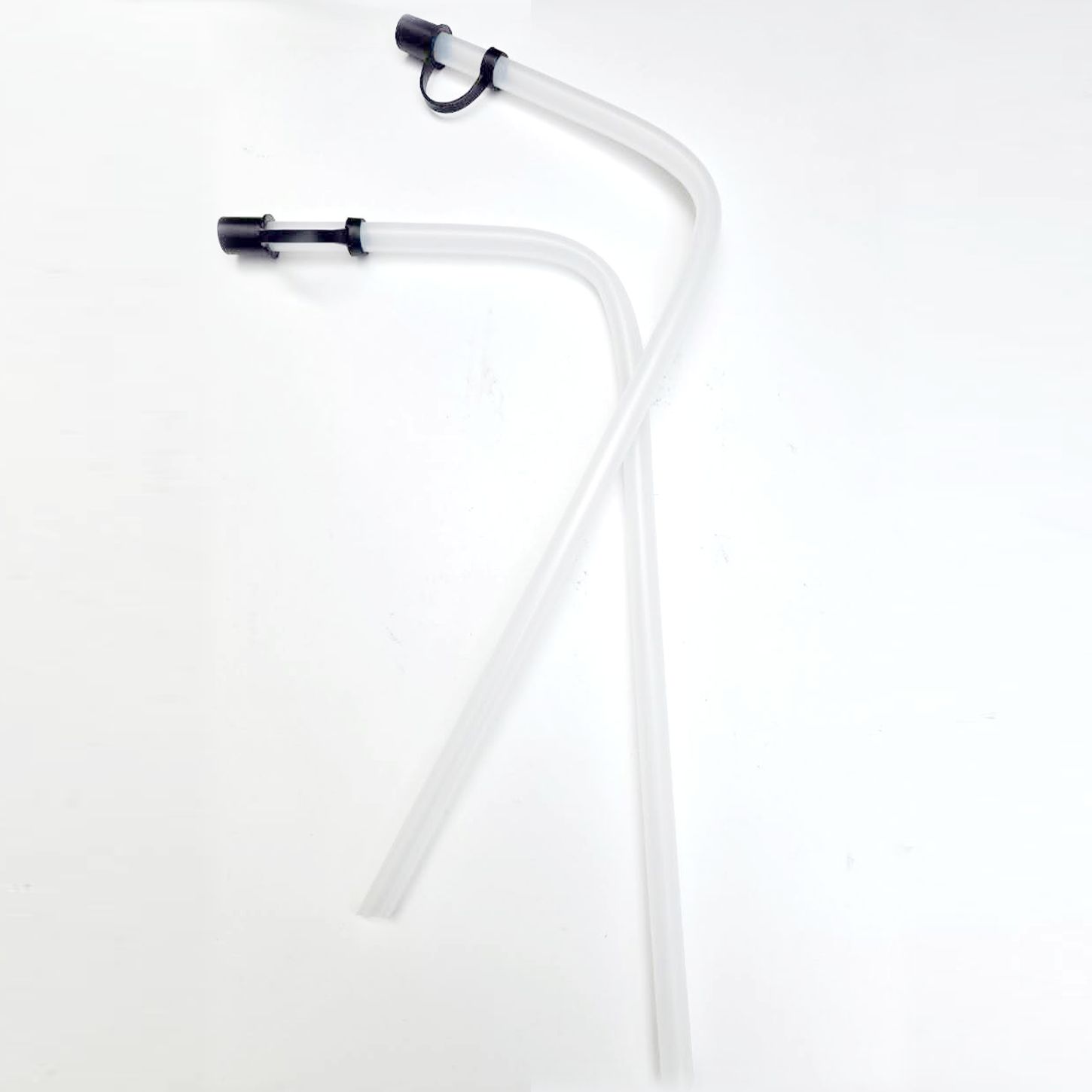 ウォーターボトル用ストロー2本セット ギャップ付き 水筒ストロー ロングストロー 直径9mm 透明 26CM×14CM