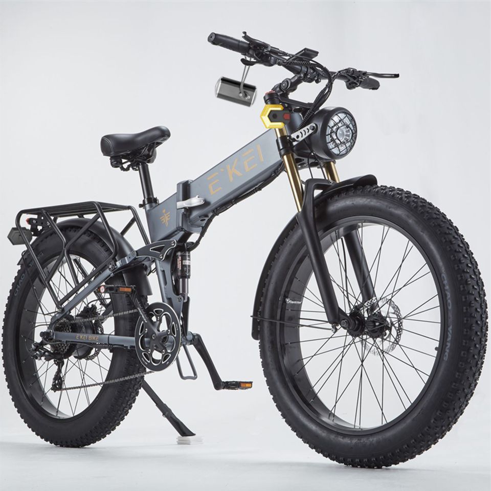 E'KEI R5pro CSTタイヤ マウンテンバイク モペッド フル電動バイク 8段変速 電動 原付 原動機付自転車 原付二種 折り…