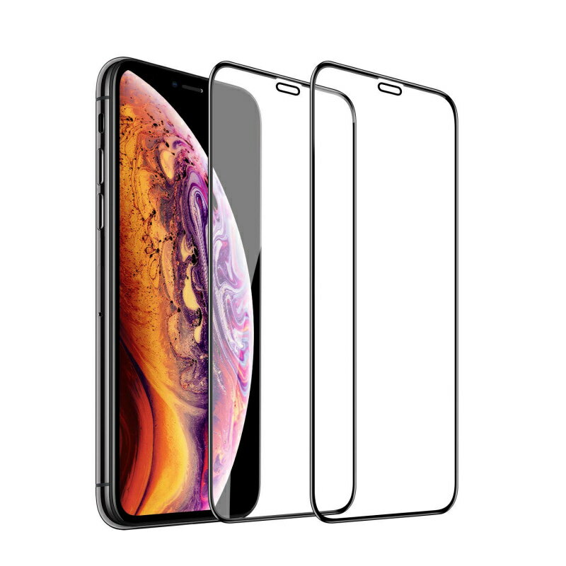 二枚セット iPhone12/iPhone12Pro/iPhone12Promax/iPhone SE 第2世代 (2020) /iPhone X/iPhone XS/iPhone XSMAX/iPhone11/iPhone11pro/iPhone11proMax/iPhoneXR 3D ブラック枠 強化ガラス保護フィルム 3D Touch対応 ガラスフィルム 3D 強化液晶保護ガラスフィルム