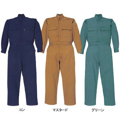 作業服 34001XL4L〜5L他のサイズを選ぶ●●商品説明●春夏用●素材：ポリエステル65％・綿35％●楽脱ファスナー、パワーネット、男女兼用、ネイビー系●サイズ：S（総丈/146、肩巾/48、胸囲/110、袖丈/52、股下/68、ウエスト/87）、M（総丈/151、肩巾/50、胸囲/115、袖丈/54、股下/71、ウエスト/92）、L（総丈/156、肩巾/52、胸囲/120、袖丈/56、股下/74、ウエスト/97）、LL（総丈/161、肩巾/54、胸囲/125、袖丈/58、股下/77、ウエスト/102）、XL（総丈/164、肩巾/56、胸囲/130、袖丈/58、股下/78、ウエスト/107）、4L（総丈/165、肩巾/58、胸囲/135、袖丈/58、股下/78、ウエスト/112）、5L（総丈/166、肩巾/60、胸囲/140、袖丈/58、股下/78、ウエスト/117）●カラー：コン、マスタード、グリーン●機能：樹脂ファスナー商品仕様●伸縮性・通気性に優れたパワーネットと着脱が簡単な楽脱ファスナー仕様の快適ツナギ。100834001コーディネイト商品続服34000