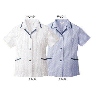 商品説明●春夏用●素材：ポリエステル65％・綿35％●サイズ：S（着丈/60、肩幅/37、胸囲/98、アームホール/44.5）、M（着丈/62、肩幅/39、胸囲/102、アームホール/46）、L（着丈/64、肩幅/41、胸囲/105、アームホール/46.5）、LL（着丈/65、肩幅/43、胸囲/109、アームホール/47.5）、XL（着丈/66、肩幅/45、胸囲/112、アームホール/48）、4L（着丈/67、肩幅/46、胸囲/124、アームホール/52.5）●カラー：ホワイト商品仕様●プリンセスカットでやさしい印象を演出するスモック。1005431　