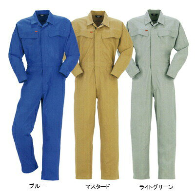 作業服 999S〜LLXL4L他のサイズを選ぶ●●●商品説明●オールシーズン●素材：綿100％●ツナギ服、背中ノーフォーク、ブルー系●サイズ：S（バスト/110、裄丈/77、ウエスト/90、股下/69、背丈/47、標準身長/160〜165）、M（バスト/114、裄丈/80、ウエスト/94、股下/72、背丈/48、標準身長/165〜170）、L（バスト/118、裄丈/83、ウエスト/98、股下/75、背丈/49、標準身長/170〜175）、LL（バスト/122、裄丈/86、ウエスト/102、股下/78、背丈/50、標準身長/175〜180）、XL（バスト/126、裄丈/89、ウエスト/106、股下/81、背丈/51、標準身長/180〜185）、4L（バスト/130、裄丈/92、ウエスト/110、股下/84、背丈/53、標準身長/185〜195）、5L（バスト/134、裄丈/95、ウエスト/114、股下/87、背丈/55、標準身長/190〜200）、6L（バスト/138、裄丈/98、ウエスト/118、股下/87、背丈/57、標準身長/195〜205）●カラー：ブルー、マスタード、ライトグリーン●機能：アコーディオンバック、ヒップ切りポケット、フラップ・袖口マジックテープ、ペン差し、ナイロンファスナー、脇ゴム商品仕様●機能が充実したロングセラー。1003999　