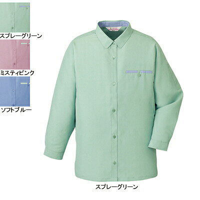 作業服 24105XL4L他のサイズを選ぶ●●商品説明●オールシーズン●素材：リバーセルトロ●混率：ポリエステル85％・アセテート15％(表/ポリエステル100％、裏/ポリエステル70％・アセテート30％)●サイズ：S(胸囲/100、肩幅/37、袖丈/51、着丈/64)、M(胸囲/103、肩幅/39、袖丈/53、着丈/66)、L(胸囲/108、肩幅/41、袖丈/55、着丈/68)、LL(胸囲/112、肩幅/43、袖丈/56、着丈/69)、XL(胸囲/119、肩幅/45、袖丈/57、着丈/69)、4L(胸囲/127、肩幅/47、袖丈/57、着丈/69)●カラー：スプレーグリーン、ミスティピンク、ライトブルー●関連商品※834低発塵製品制電レディースブルゾン※833低発塵製品制電スモック※835低発塵製品制電レディースツータックパンツ※90009帽子(丸アポロ型)商品仕様●チリやホコリを嫌うデリケートワークを支える低発塵ユニフォーム。シンプルなデザインに秘めた上質の二重織り素材「リバーセル」。チリやホコリの原因になる毛羽発生を抑え、JIS規格の帯電防止基準をクリア、ウォッシュ＆ケアにも優れ、ハード＆ソフトワークの必須ペアコーディネートアイテムです。104024105コーディネイト商品低発塵製品制電レディースブルゾン834低発塵製品制電スモック833低発塵製品制電レディースツータックパンツ835帽子(丸アポロ型)90009