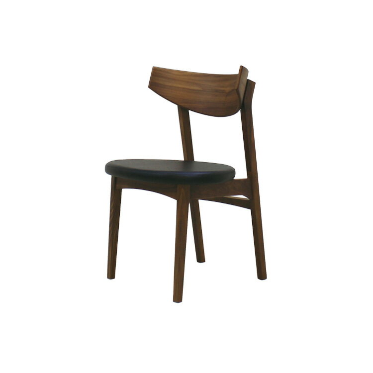 チェア2型TH×1脚 ウォールナット 幅52×奥行50.5×高さ77.5・座面高43cm Aステージ 玄関渡し