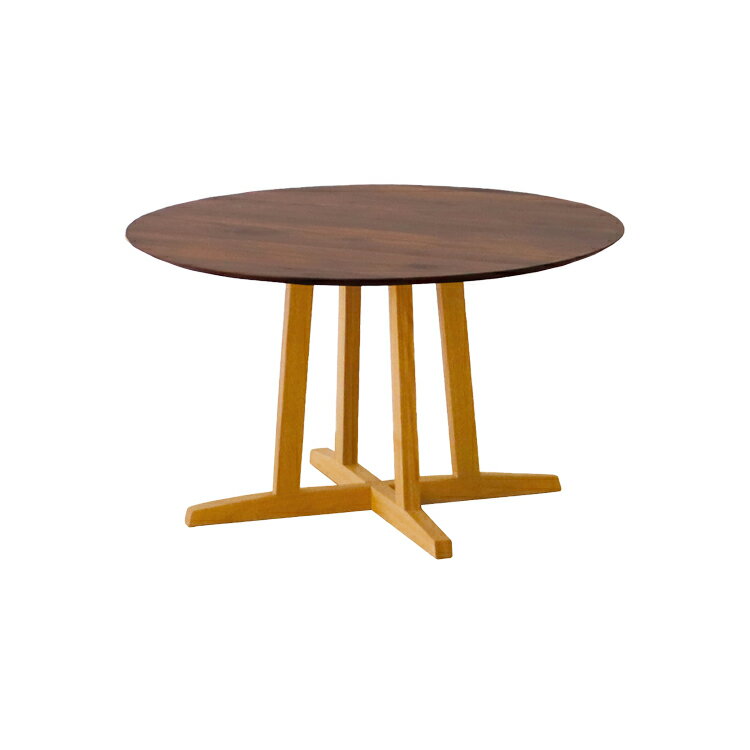 円形テーブル単品 ウォールナット 木製脚オーク 幅120×奥行120×高さ70cm Aステージ 開梱設置 ダイニングテーブル 無垢 天然木 食卓 ナチュラル シンプル