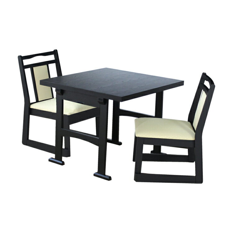 【幅75 2人掛けテーブル+座面高35cm持ち手有りチェア×2】【WT-7575+B-50×2】和泉 和室用テーブルセット 2人膳 二人膳 ソリ脚 テーブル 座卓 お座敷用 宴会 業務用 折りたたみ 料亭 旅館 神社 寺 宴会 座敷 法事 省スペース 机 正方形 高椅子 和風 椅子 スタッキング