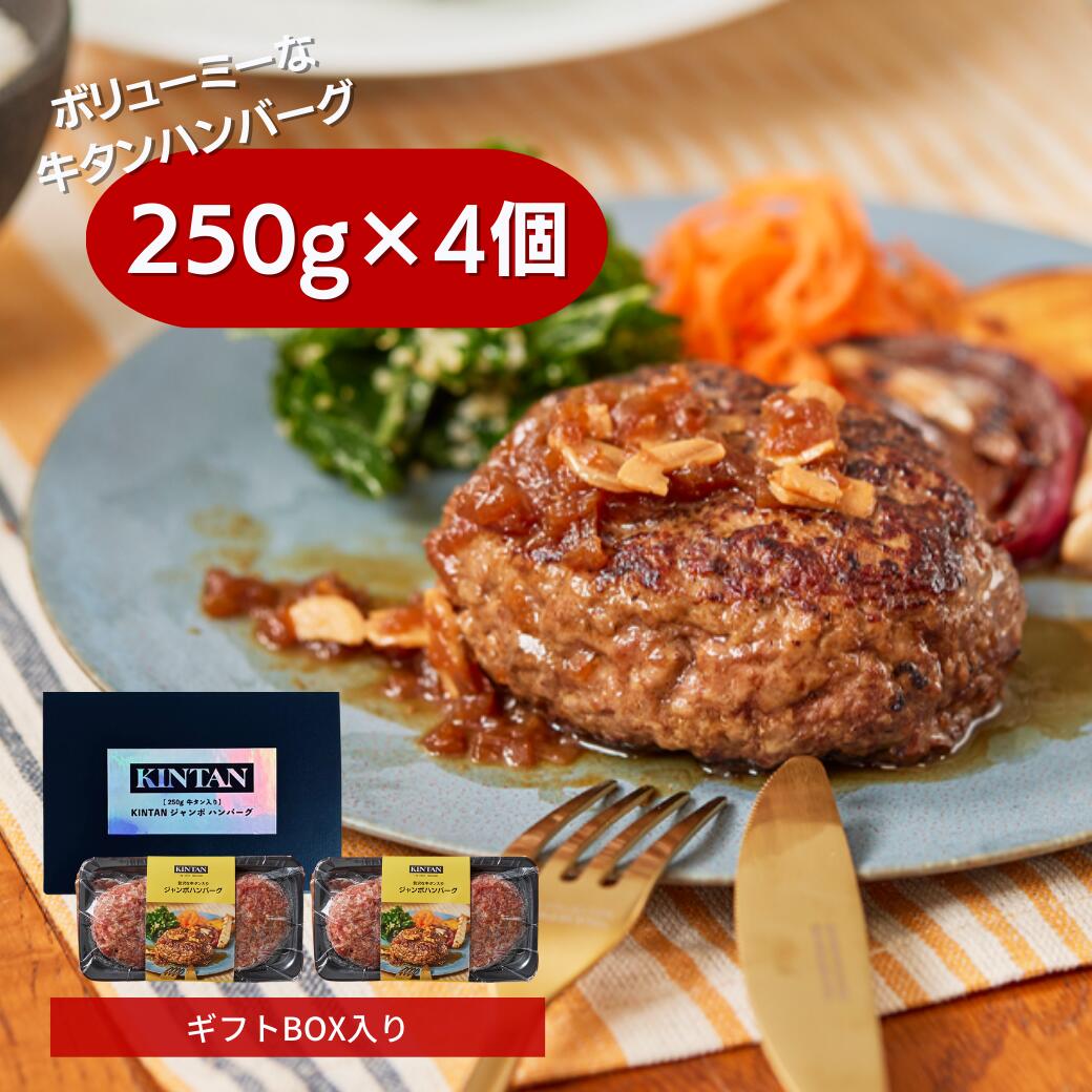 250g！ジャンボハンバーグ4個入　 冷凍おかず ハンバーグ ギフト 無添加 ソース付き 冷凍食品 セット 　ホワイトデー　母の日　肉ギフト 父の日 お中元　お祝い　冷凍　ミールキット　kintan　キンタン