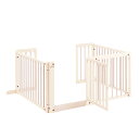 [ コの字 ゲート F60L ] 木製 小型犬用 ゲート ドア付き 置くだけ 室内用 自立型 間仕切り 日本製