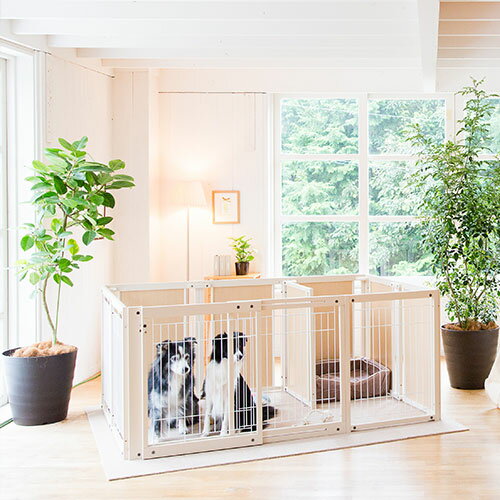 ペットサークル サークル プラス 犬 Fs スロープ 80 Xlp メッシュ 防水マット 木製 大型犬 サークル 多頭飼い 室内用 ドッグサークル スライドドア 仕切り 日本製 Kiinus ペット家具専門店キーヌススライド式扉タイプのペットサークルが新登場 仕切付きでサークル内