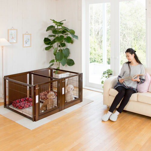 多頭飼い サークル F 60-69 メッシュ ] kiinus 犬用 ペット