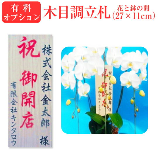 ※有料500円(税別)※花と鉢の間に入る※隠れるタイプ※【木目調立札】★有料500円(税別)★花と鉢の間に入るタイプ★【木目調立札・花鉢間500円(税別)】木目調立札※単品での販売はできません※胡蝶蘭/胡蝶蘭 お祝い/お祝い花