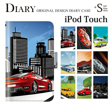 iPod touch 7 6 5 ケース 手帳型 車の風景 自動車 車 第7世代 アイポッドタッチ7 第6世代 おしゃれ かわいい スタンド機能 手帳型ケース カバー レザー ipodtouch 7 アイポッドタッチ 6 5