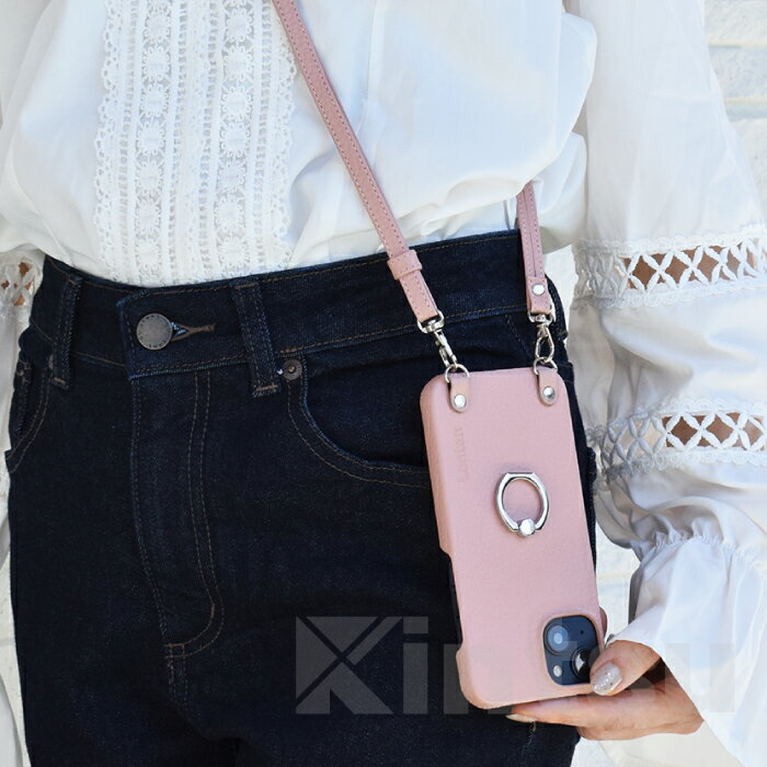 【在庫処分】Lontan ringshoulder 本革 スマホショルダー iPhone14 ケース iPhone1...