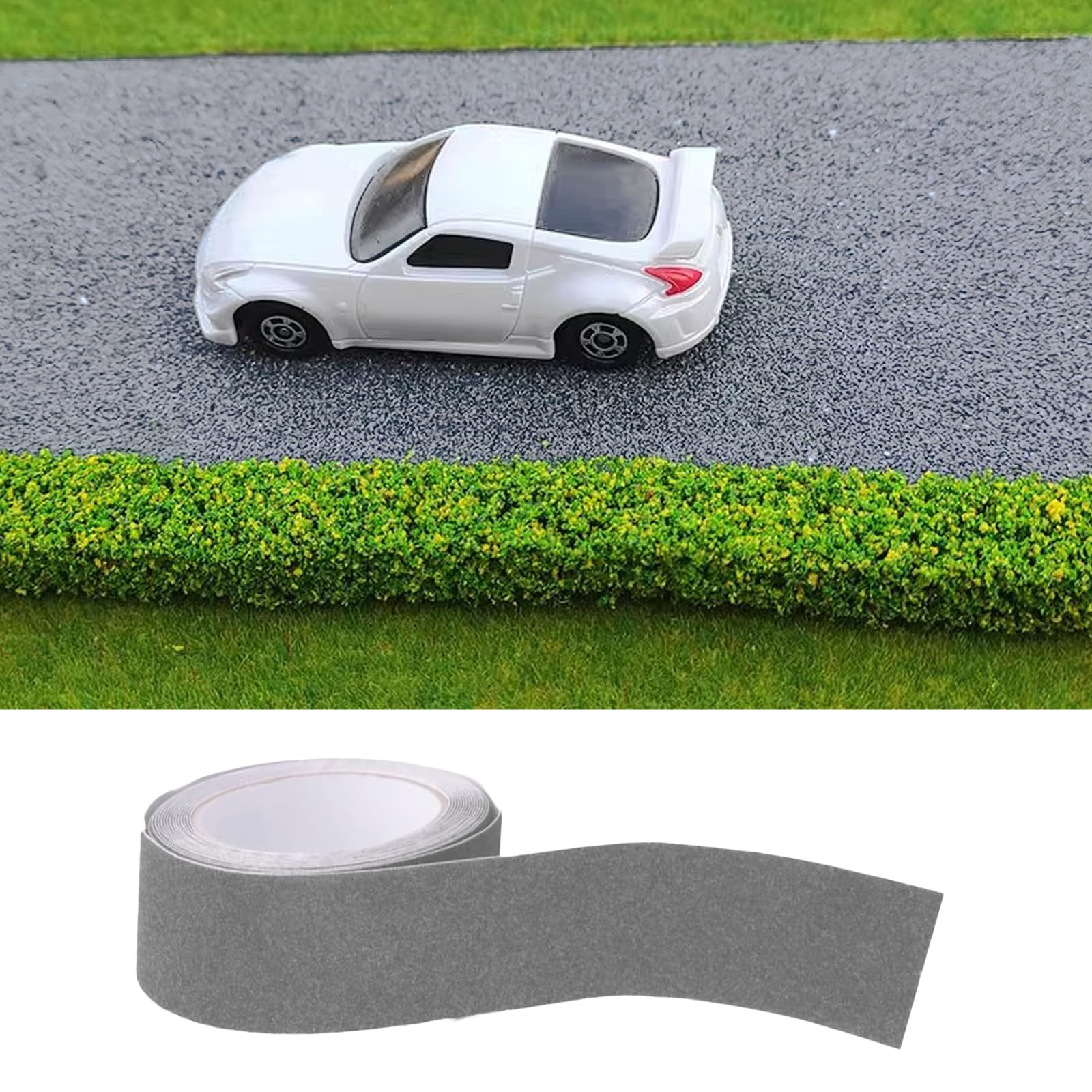 道路テープ 5cm×5m リアル カット可能 ジオラマ 鉄道模型 ミニカー遊び 線路 箱庭 ...