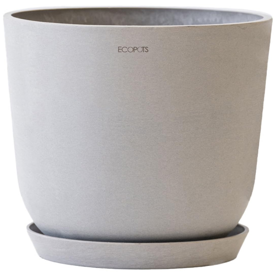 ECOPOTS Oslo 12号 直径36cm 植木鉢 おしゃれ 軽量 大型 プラスチック 天然石 植え替え トープ 北欧デザイン