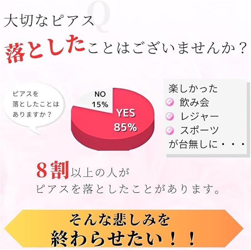 KinuVibeのピアス キャッチ 10個セット 落ちない サージカルステンレス 取れない 両耳用 下向き防止 シルバー｜アングル2
