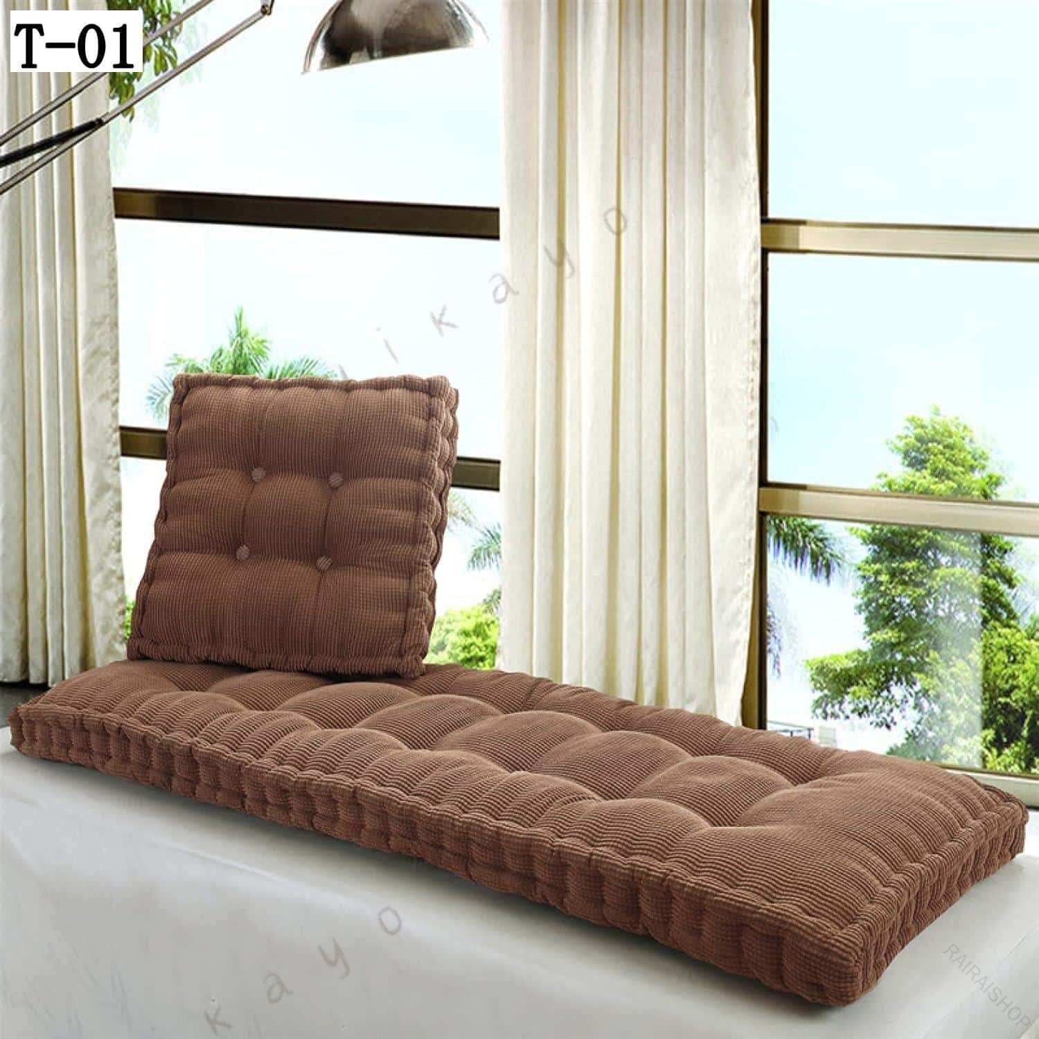 厚手でふわふわなごろ寝マット低反発ロングクッション 可能洗えるマルチマットレス...