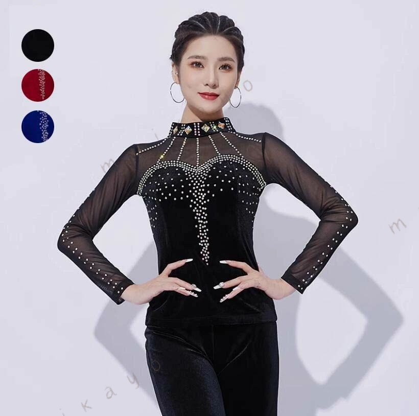 ダンス服 社交ダンス バレエ衣装 上着 レオタード 練習着 袖あり ジャズ ダンスウエア 新体操 バレエダンス コンクール 競技 チャチャ 舞台 大人 バレエ用品 バレエレオタード 演出用 ウォームアップ ダンス 通気 レッスン ストレッチ バレエスポーツ M L XL XXL