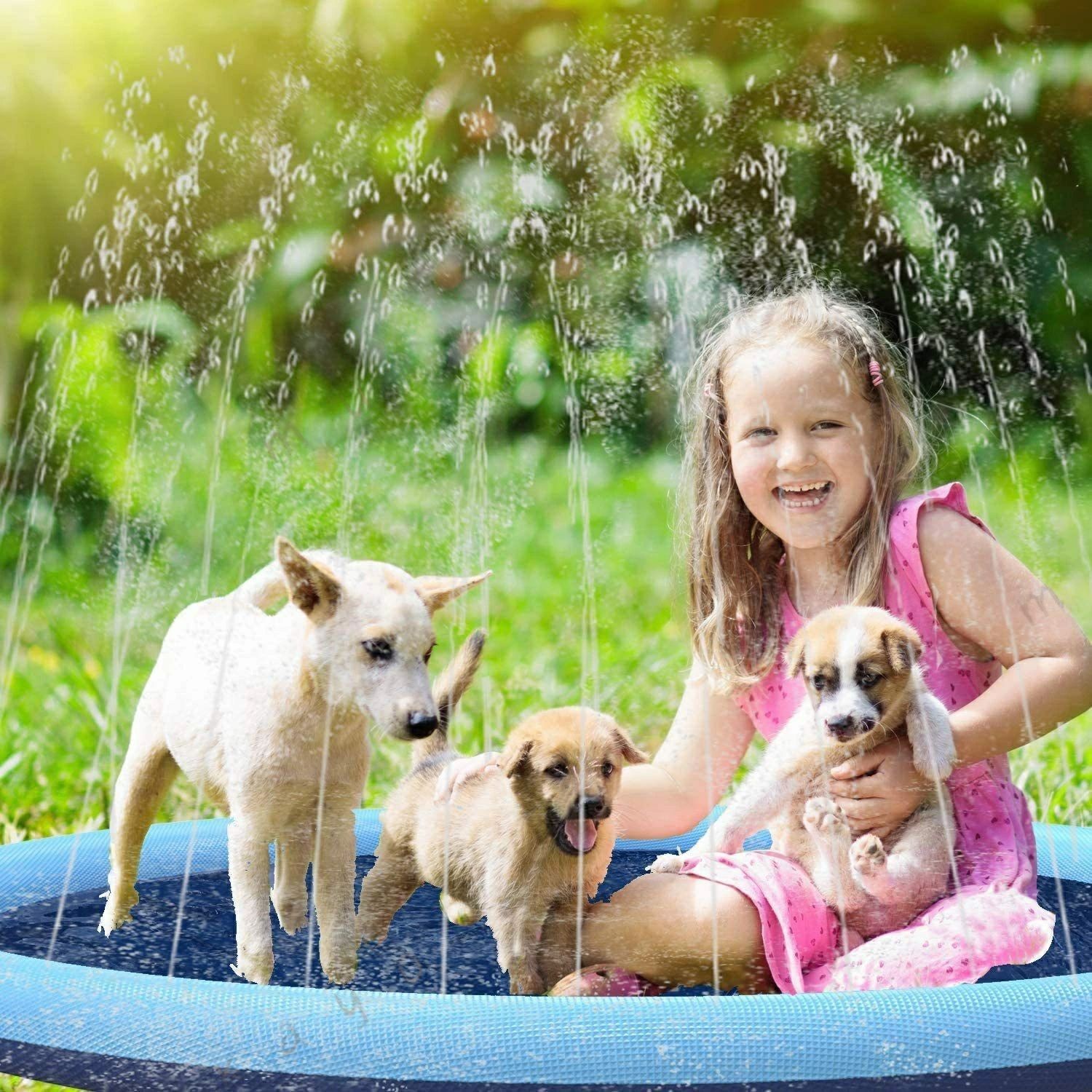 ペットグッズ 噴水マット 噴水マット 水遊びマット 犬用スプリンクラー プレイマッ...