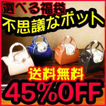 【錦山窯】窯元直売直送！ 瀬戸赤津焼 当店ブランド四季手提げバッグポット(冬椿・春桜・夏朝顔・秋萩)選べる福袋お好きな2個セットで送料無料 引越し・挨拶・ギフト・お祝い・お土産【tokai_gw_shippingfree0501】