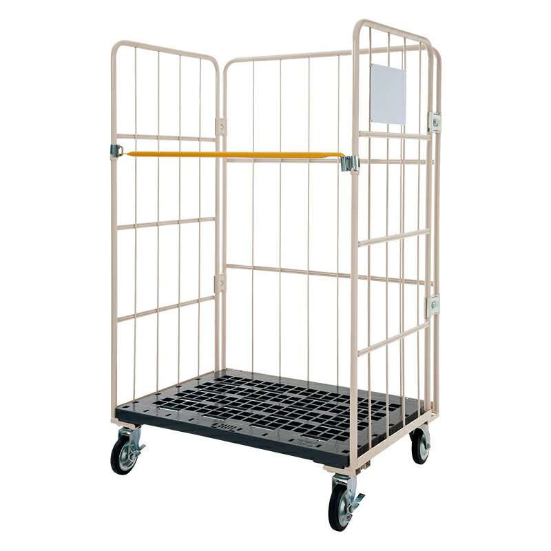 マキテック ロールボックスパレット 底板樹脂製 メッシュタイプ MJR-2 かご台車 運搬台車 折り畳み キャスター付 カゴ車 かご車 業務用 大型台車 倉庫