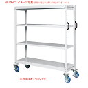 サカエ 中軽量キャスターラック GSR型 (ゴム車・4輪自在キャスター) GSR-1345WGJ 間口1200×奥行600×高さ2000mm 段数5段 段荷重200kg/段 スチールラック スチール棚 業務用 キャスター付(3)