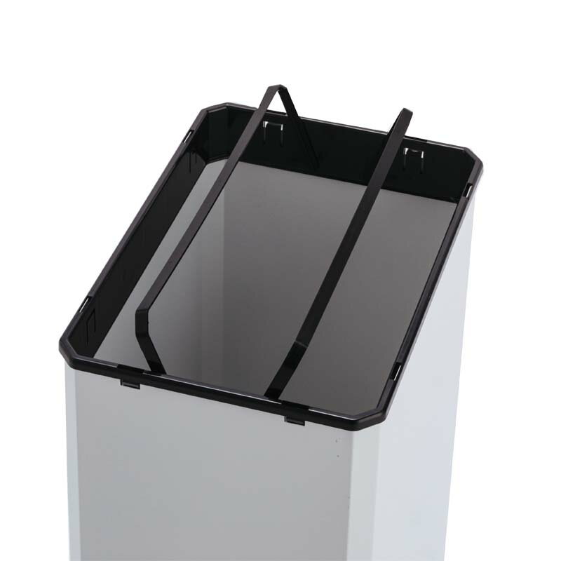 テラモト 分別ターンボックスL オフホワイト 一般ゴミ用 ステンレス製 ゴミ箱 屑入れ 屋内用 分別回収 水回り [2]