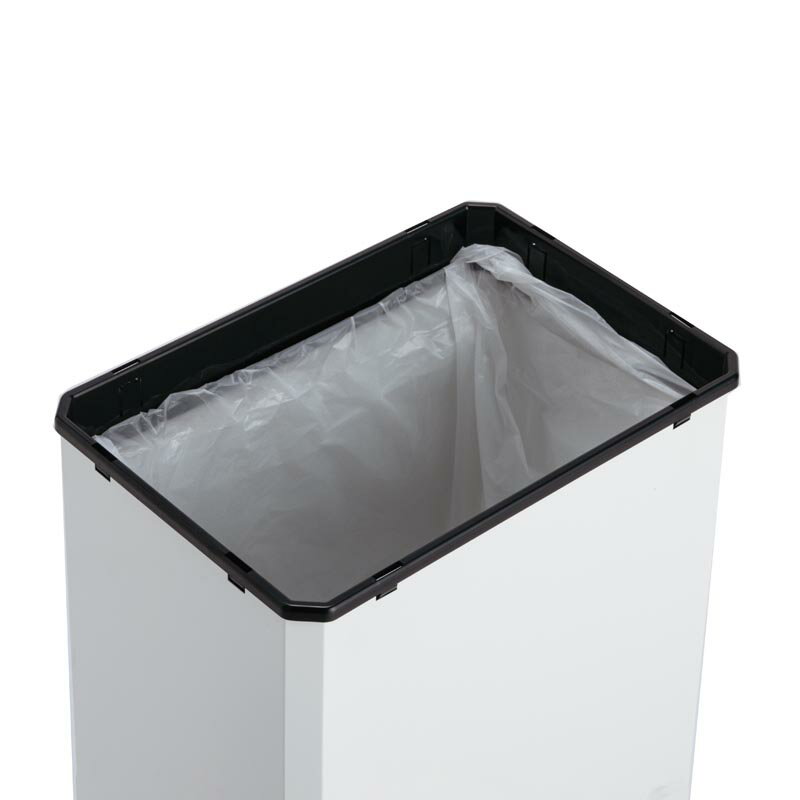 テラモト 分別ターンボックスL オフホワイト 一般ゴミ用 ステンレス製 ゴミ箱 屑入れ 屋内用 分別回収 水回り [3]