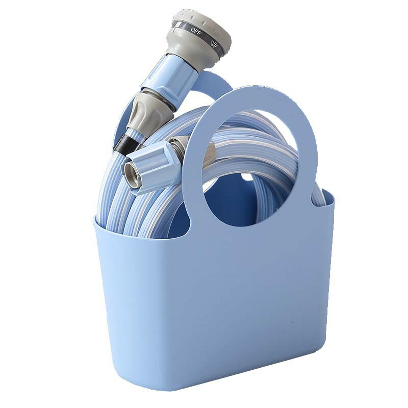 谷村実業 マジカルホース 10M バケツ付 ブルー 伸縮 家庭菜園 家庭園芸 イタリア おしゃれなホース お..