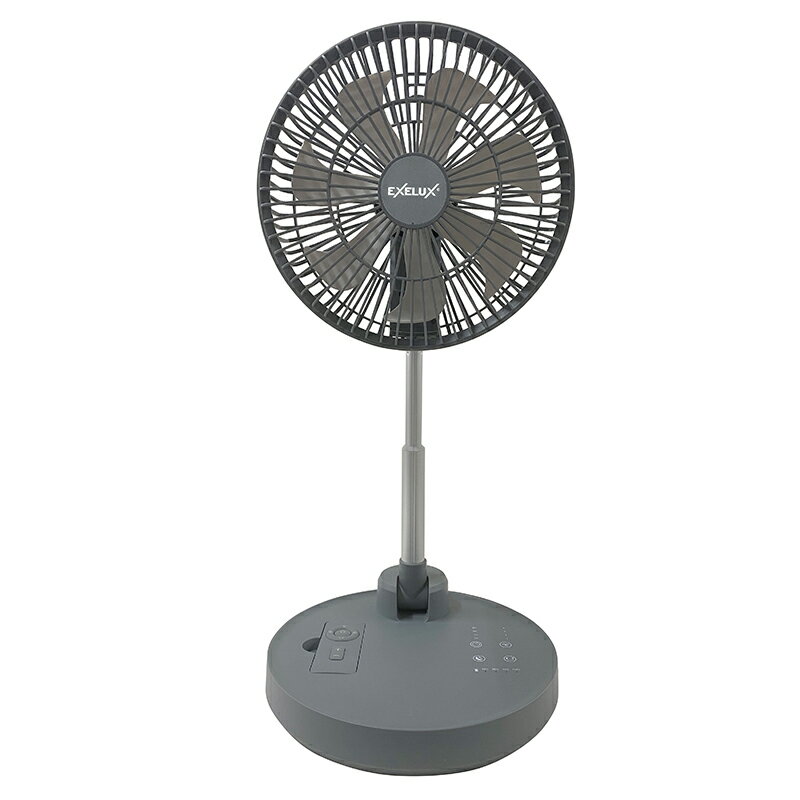 メテックス EXELUXコードレス静音サーキュレーター10インチ(25cm)グレー 扇風機 持ち運び 充電式 コン..