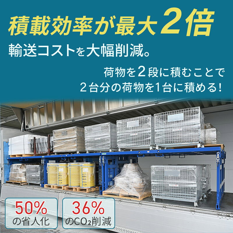 ナンカイ滋賀 フォールドデッキ 2300-LL 積載量最大2倍 折り畳み式 2段積み 輸送コ...