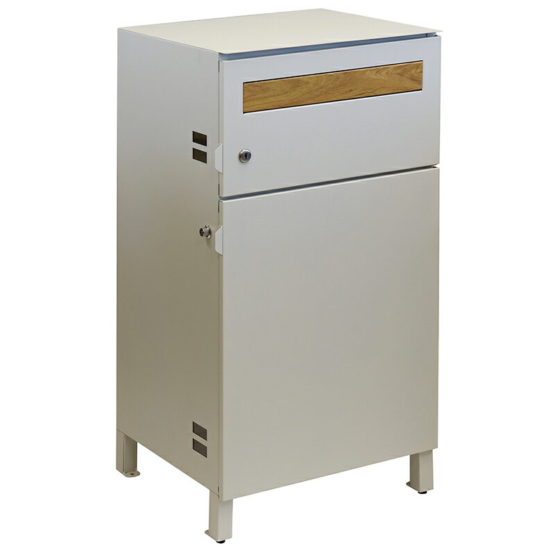 MOJYU モジュ 宅配ボックス付ポストGianジャン PBX-015 グレージュ 郵便ポスト鍵付き 錆びにくい 置き..