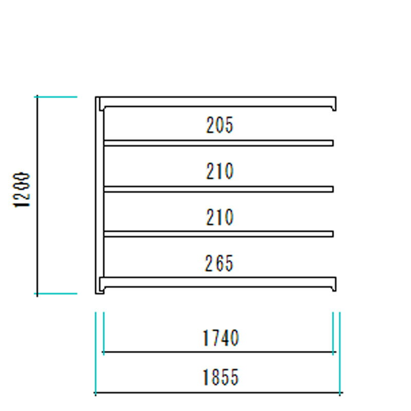 中量スチールラックAMBH型500Kgボルトレスタイプ1200Htimes;1800Wtimes;700D5段増連オフィス倉庫店舗整理棚業務用