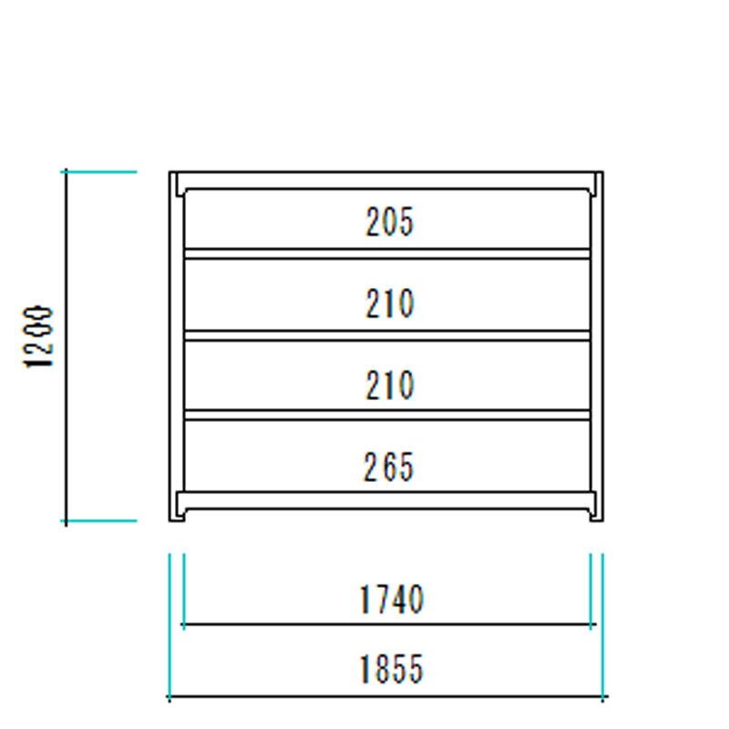 中量スチールラックAMBH型500Kgボルトレスタイプ1200Htimes;1800Wtimes;700D5段単体オフィス倉庫店舗整理棚業務用