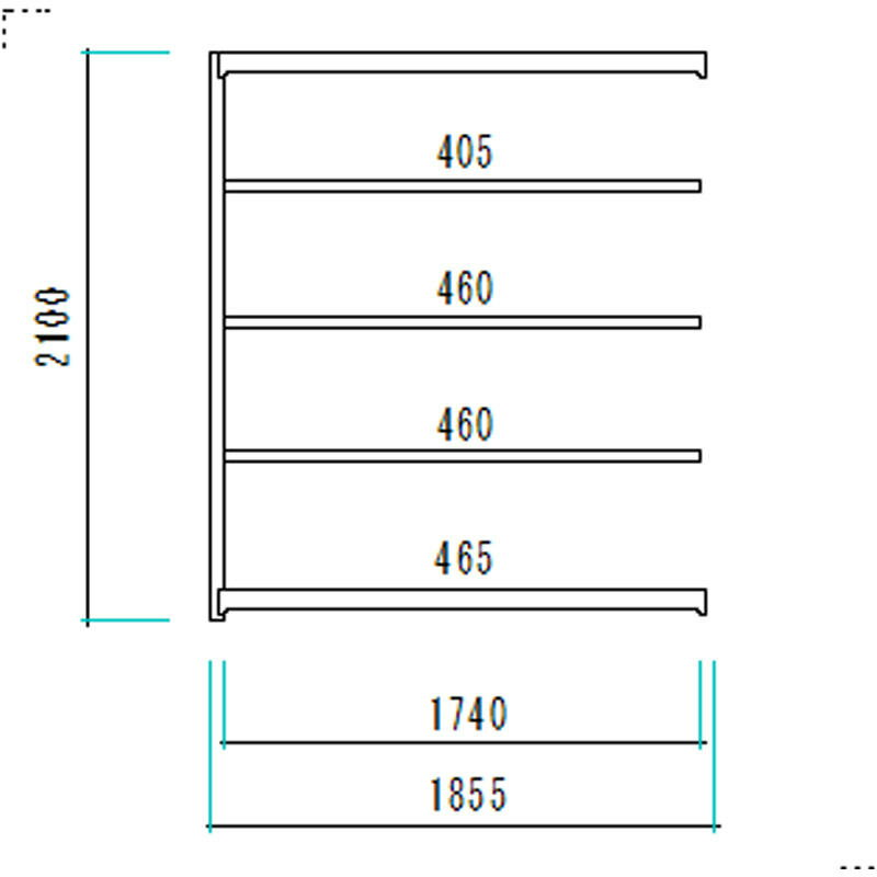 中量スチールラックAMBH型500Kgボルトレスタイプ2100Htimes;1800Wtimes;700D5段増連オフィス倉庫店舗整理棚業務用