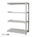 スチールラック 業務用 高さ180 幅120 奥行48cm 天地 4段 増連 中量 AMBL型 耐荷重 300kg/段 収納棚 棚 スチール棚 ラック 日本製 アサカ ホワイト グレー 大型収納 店舗 倉庫 整理棚 事務所 物品棚 バックヤード(3)